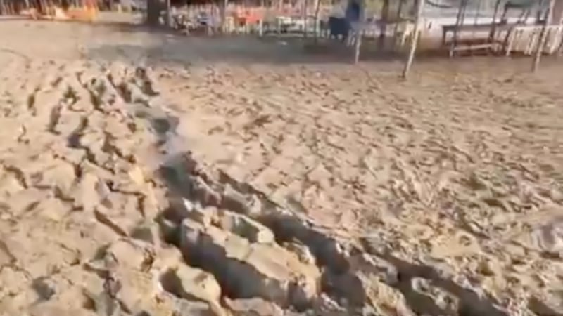 VIDEO: Así se agrietó la arena en Barra Vieja, Acapulco, tras el sismo