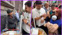 VIDEO: Influencer compra todas las donitas a vendedor de CDMX y provoca caos al regalarlas