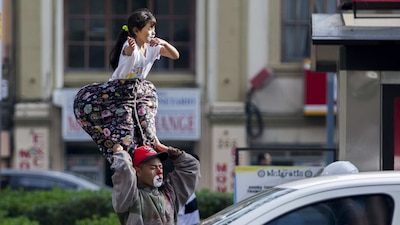 Niños en un crucero de la Ciudad de México