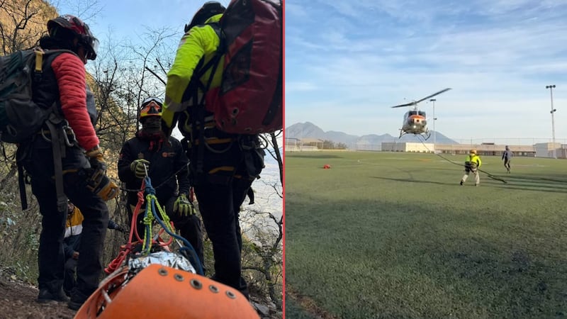 Rescate extremo en montaña de Monterrey: joven pasa la noche en el cerro tras caída de 15 metros