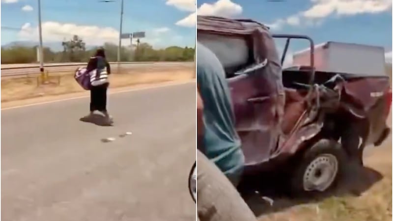 Se viraliza video de un incidente vial tras cruce de una una mujer en la carretera