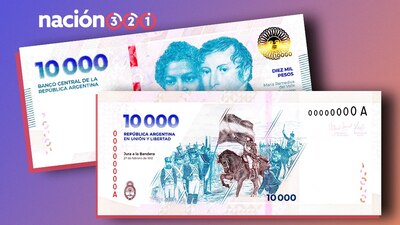 Conoce la nueva cara de los billetes de 10 mil pesos en Argentina