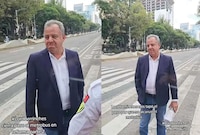 VIDEO: Hombre bloquea paso del Metrobús en Reforma; lo apodan ‘Lord Berrinches’