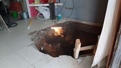 Un joven de 27 años y su sillón cayeron al hoyo que tiene una profundidad de tres metros.