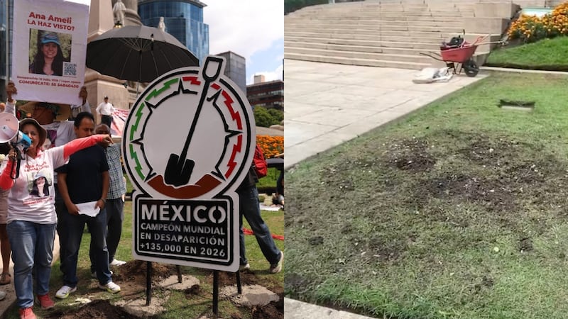 Retiran del Ángel de la Independencia el memorial a las personas desaparecidas
