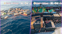 Marinos encuentran bultos con 2 toneladas de cocaína flotando en el mar de Oaxaca