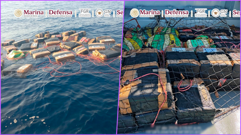 Marinos encuentran bultos con 2 toneladas de cocaína flotando en el mar de Oaxaca