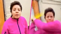 VIDEO: Surge ‘Lady Coladera’ tras golpear a un joven por estacionarse frente a su casa