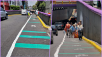 Vecinos y ciclistas pintan por cuarta vez ciclovía en Tlalpan ante falta de infraestructura oficial