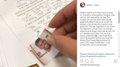Una maestra decidió incluir imágenes para calificar a sus estudiantes