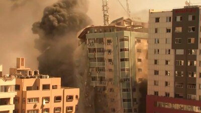 El derribo ocurrió una hora después de que el ejército israelí ordenara la evacuación del edificio