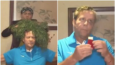 A base de yerbas y lociones, Alfredo Adame fue sometido a una limpia para alejar la mala vibra