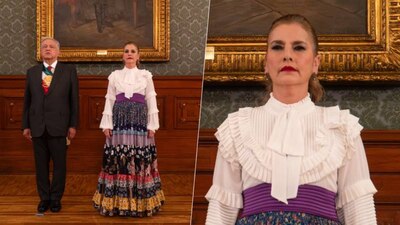 El vestido fue del diseñador Carlos Pineda