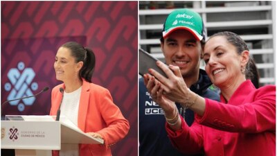 Claudia Sheinbaum le deseó buena vibra al piloto mexicano Checo Pérez