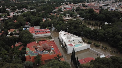 La zona turística de Tequisquiapan también ha resultado afectada por las fuertes lluvias
