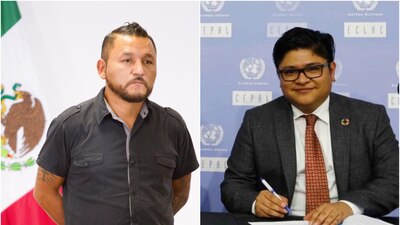 El diputado Pedro Carrizales y Gibrán Ramírez