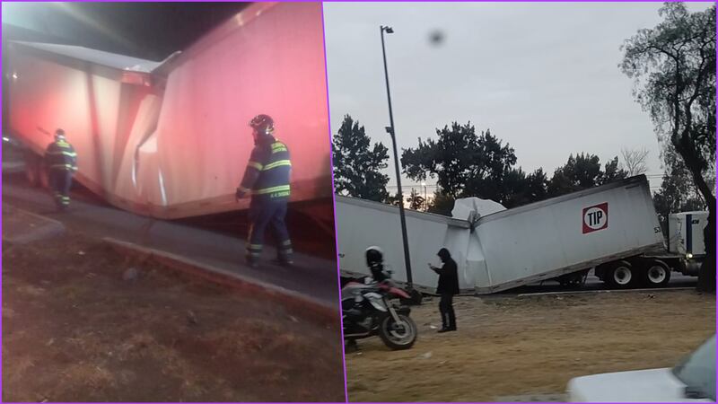 ¿Qué le pasó? Tráiler se ‘parte’ a la mitad en plena Calzada Calzada Ignacio Zaragoza