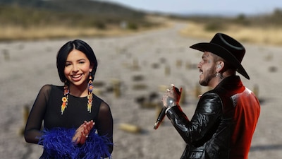 Ángela Aguilar y Christian Nodal estuvieron cerca de un operativo en Zacatecas, el cual terminó en balacera. (Foto: Cuartoscuro/IAGemini)