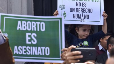 Integrantes del Frente Nacional por la Familia se manifestaron en la Cámara de Diputados