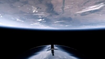 Vista del planeador cuando se dirigía de regreso a la pista en Spaceport America