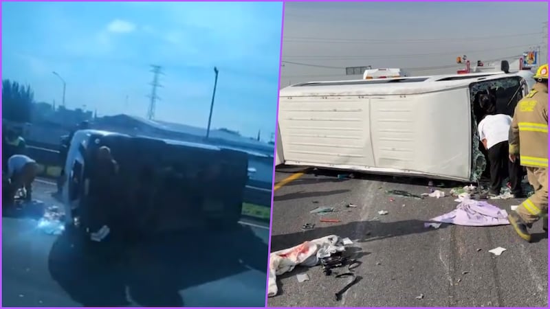 Volcadura de combi en la México-Pachuca deja al menos 16 personas lesionadas y provoca caos vial