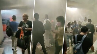 Los pasajeros que iban en el convoy huyeron ante el flamazo que llenó de humo la estación Guerrero.