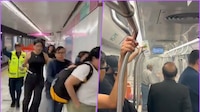 VIDEO: Captan momento en que fuego sale de un tren del Metro y usuarios corren en Salto del Agua