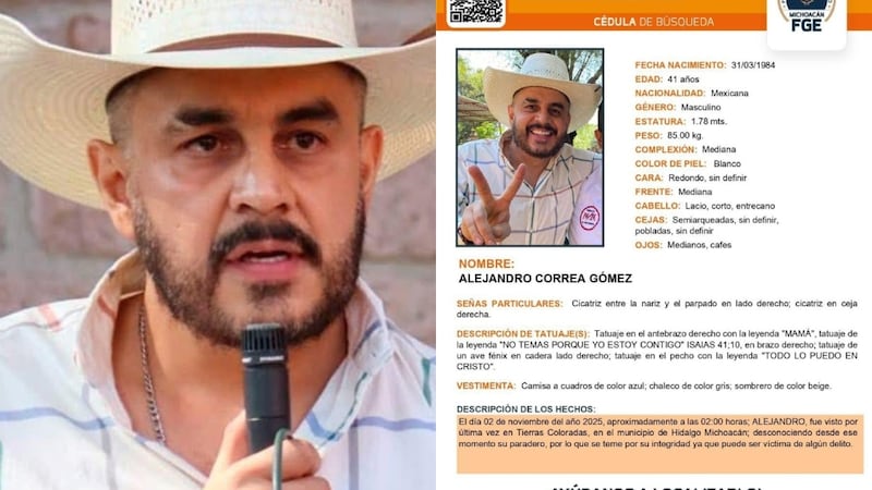Desaparece Alejandro Correa, expresidente municipal de Zinapécuaro, Michoacán