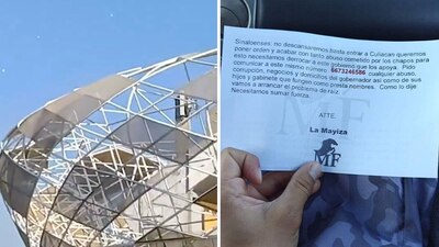 Los volantes fueron distribuidos con drones en diferentes puntos de Culiacán