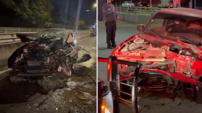 Megabache desatendido termina en impactante choque