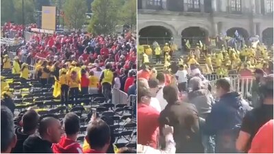 Ambos bandos se aventaron sillas, se jalonearon y golpearon