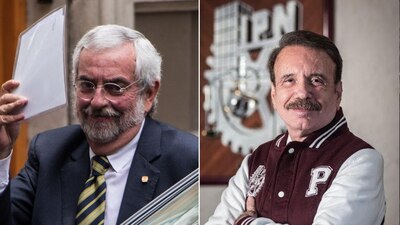 El rector Graue y el director general del poli Mario Rodríguez