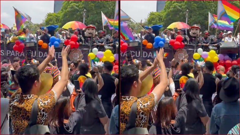 Camión de la Policía de la CDMX desfila por primera vez en la Marcha del Orgullo LGBT