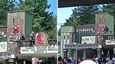 los manifestantes realizaron el mitin frente a la puerta 1 de las instalaciones militares