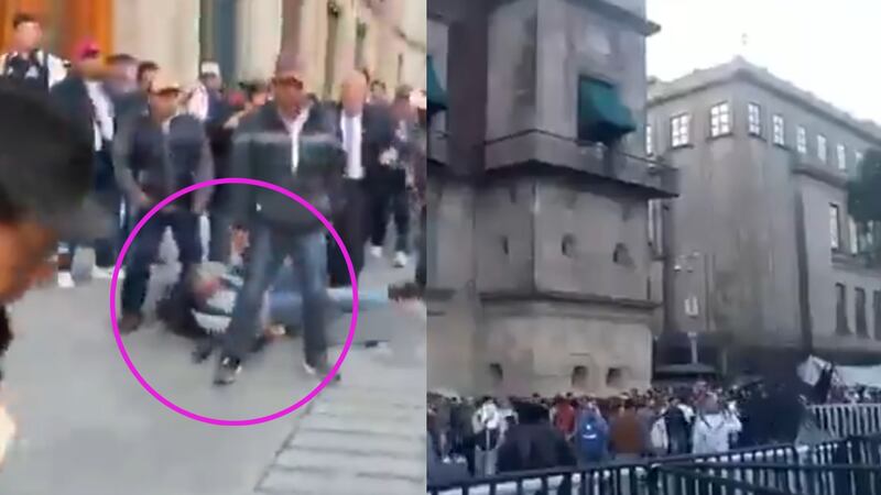 Maestros de la CNTE bloquean accesos al Palacio Nacional; atacan a reporteros