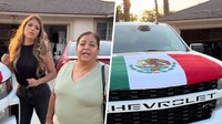 Esposa y mamá de mexicano en EU le exigen quitar bandera de México de camioneta