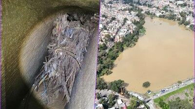 Debido a la basura arrastrada por las lluvias recientes se generó un tapón que obstruye el embalse