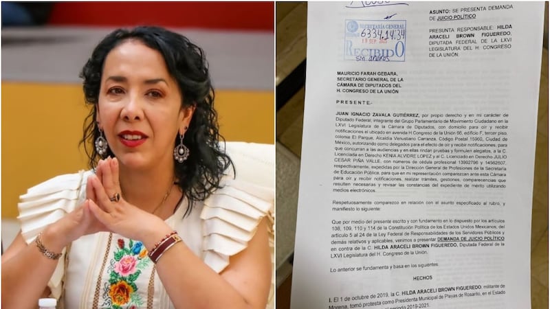 MC busca juicio político en contra de Hilda Brown por supuestos nexos con el narco