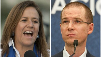 La exprimera dama Margarita Zavala y el dirigente nacional Ricardo Anaya se perfilan para competir rumbo a 2018