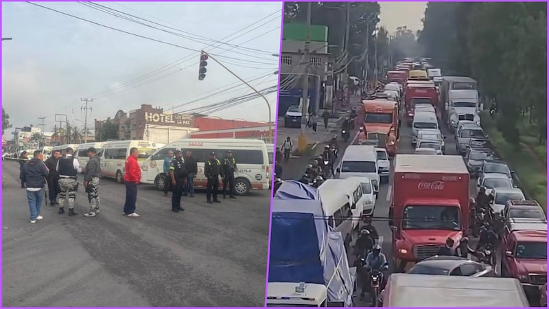 Transportistas bloquean la México-Puebla tras ataque a una unidad; reportan kilométrica fila