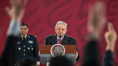 El presidente AMLO durante una de las conferencias de prensa que brinda en Palacio Nacional