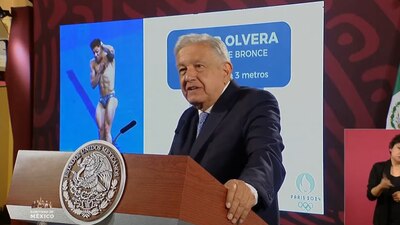 El mandatario mexicanos dijo estar muy contento tras la victoria de Osmar Olvera en París 2024
