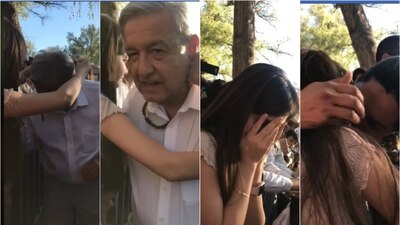 AMLO saludó a una niña que lloró de la emoción al conocer al presidente