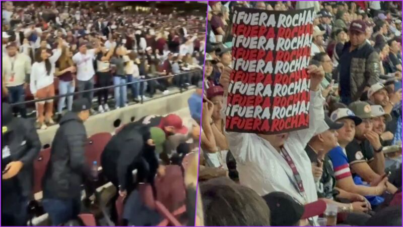 VIDEO: Protestan contra Rocha Moya miles de aficionados, en partido de beisbol