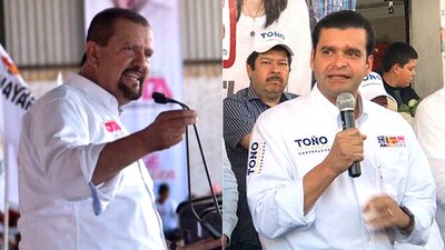 Manuel Cota, candidato del PRI, y Antonion Echevarría hijo, candidato de la oposición