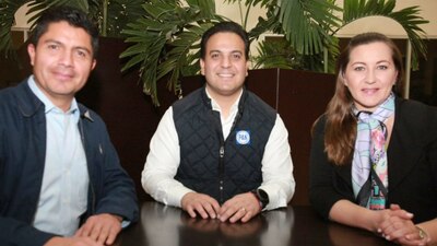 Eduardo Rivera, Damián Zepeda y la candidata panista al Gobierno de Puebla, Martha Érika Alonso