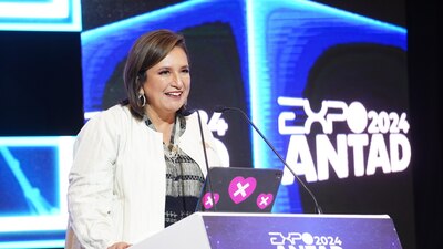 La candidata asistió a la inauguración de la Expo ANTAD 2024, en Guadalajara