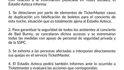 El Estadio Azteca reconoció que cerró los accesos ante la aparición de boletos clonados.