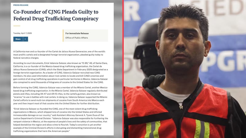 Eric Valencia, cofundador del CJNG, logra acuerdo con EU y se declara culpable de narcotráfico