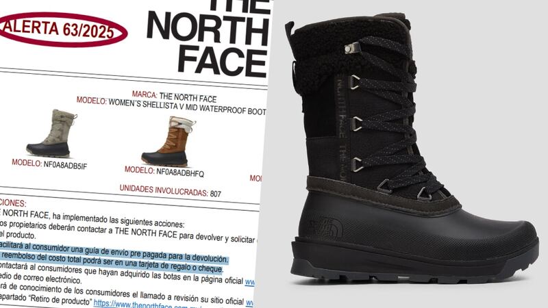 Botas de la marca The North Face son sacadas del mercado por ser peligrosas, alerta Profeco